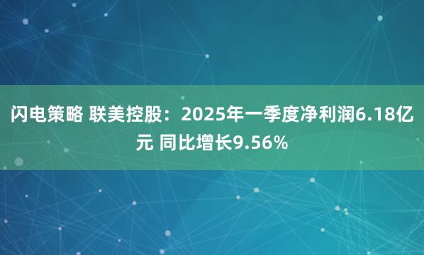 闪电策略 联美控股：2025年一季度净利润6.18亿元 同比增长9.56%